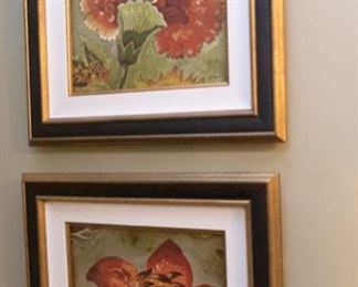 Two Joseph Red Flower Paintings  $35
22 x 22