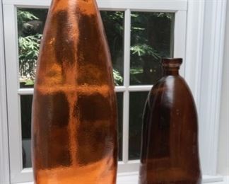 30" tall Amber Glass Vase  $22      20" brown glass vase  $16