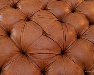 Leather Ottoman 40 x 40 x 16   Has a loose button in the middle, and some scratches from cats.   $45