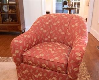 Pair Ethan Allen Swivel Arm Chairs - Cat damage on backs  $100 for the pair
33.5 x 20 x 32 