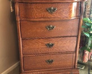 Antique-Style Oak Chest Of Drawers