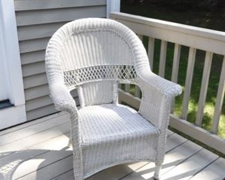 Two Beige Wicker Chairs & One Ottoman $175
Chairs - 29.5 x 19 x 37.5 & Ottoman - 26.5 x 17.5 x 17.5 