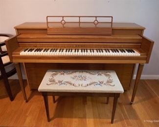 Kimball Piano $150
57.5 x 24 x 36   Embroidered bench  $65