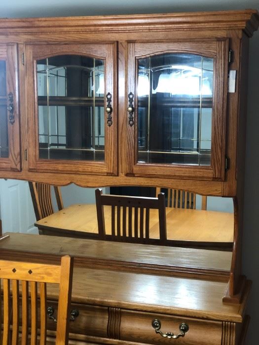First four pictures are Amish Hutch, Table & 4 Chairs. It is $1200 for the set which is way cheaper than new.