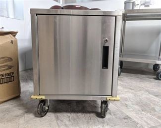 Stainless Steel Rolling Table With Casters, Has Key