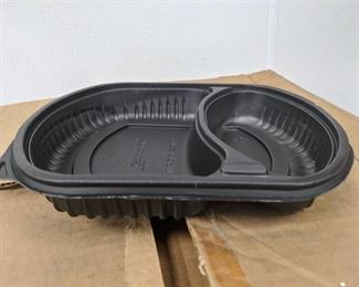 Clearview Meal Master Home Meal Replacement Microwave Containers Large 2 Compartment Black