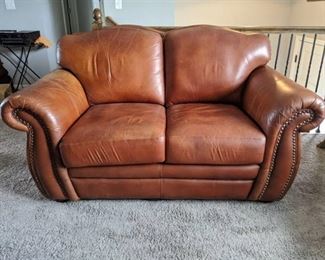Matching Leather Sofa And Loveseat