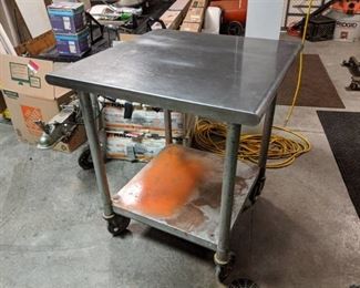 Rolling Stainless Steel Table