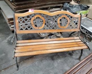 Wood/Metal Outdoor Bench