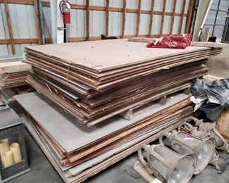 Large Stack Of Plywood And Particleboard