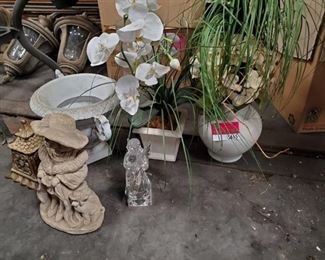 Faux Plants, Vase, Garden Statue And More