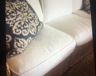 Pottery thick braded wicker with beautiful white embellished cushions