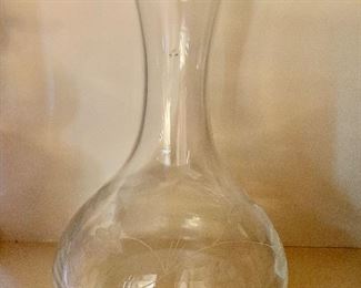 $20 Etched decanter.  9.75" H. 