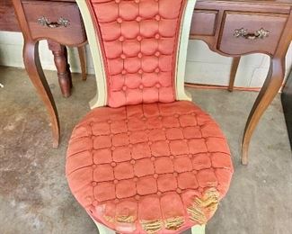$75 Vintage chair AS IS.  18" W, 16" D, 36" H. 