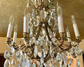 $395 Vintage chandelier.  Approx 30" H, 24" diam.