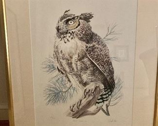 $75 Owl print.  26.25" W x 33.5" H. 