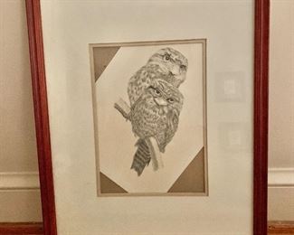 $30 Owl print AS IS.  15.5" W x 19.5" H. 