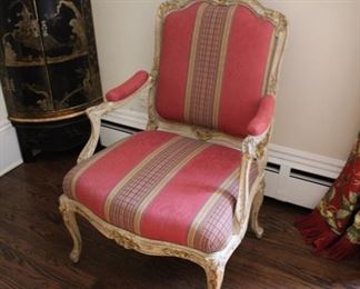 Single gilt French style armchair