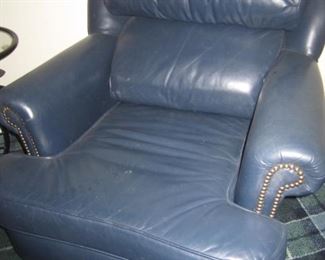 LEATHER CHAIR AND OTTOMAN
