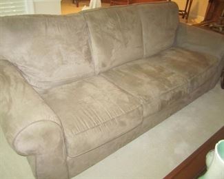 PAIR OF SOFAS AND CHAIR AND OTTOMAN