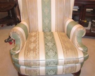 PAIR OF WING BACK CHAIRS