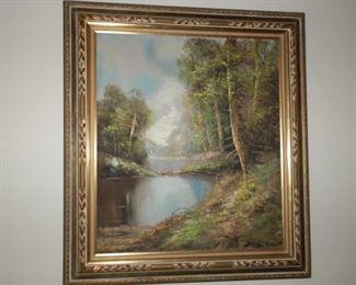 Oil Painting - creek/forest, 37" W x 41" H
