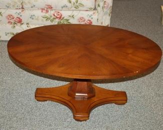 Oval coffee table, 36" W x 24" D x 16" H
