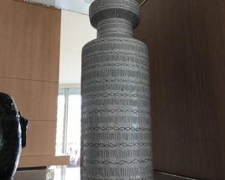 $300 JONATHON ADLER signed tall handmade ceramic vase