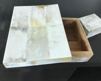 Mother of pearl wood lined boxes $50