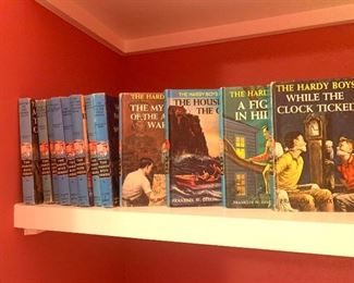 vintage set of Hardy Boys mysteries