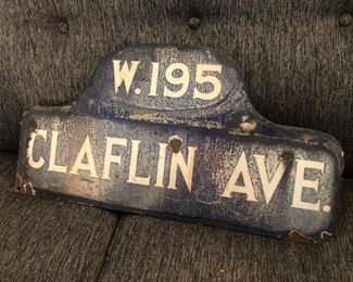 Clafkin Ave. Bronx NY 2 sided porcelain street sign 