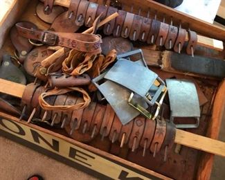 Vintage '70's Leather Barrettes & Belts 
