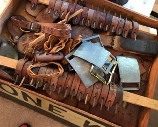 Vintage '70's Leather Barrettes & Belts