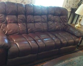 Double End Recliner Leather Sofa.