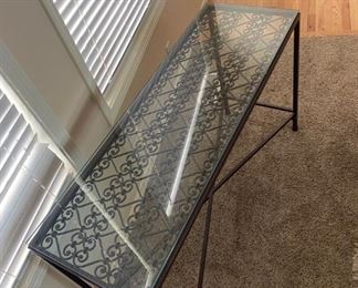 DT Iron and Glass Sofa Table