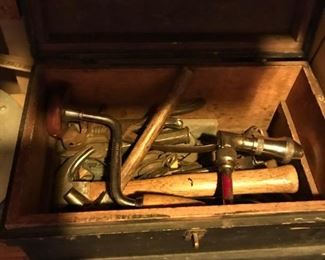 DQ Antique Tool Box w Antique Tools