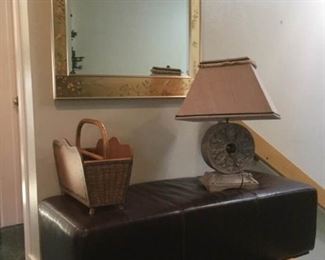Elgomise Mirror Circular Leaf Lamp Book Holder Long Ottomon