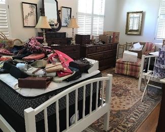 New twin beds, rugs, furniture
