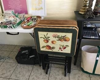 Sturdy TV trays. Set of four.