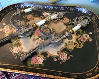 Handsome tray table, working sconces
