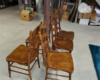 ladder back chairs, 6 chairs 