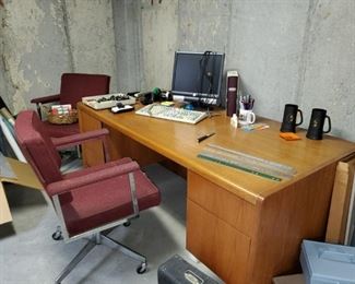vintage desk, office equipment 
