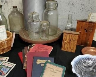 Primitives, old books, old jars 