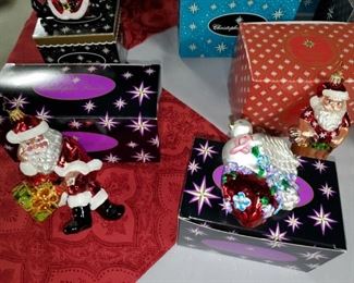 Christopher Radko, Christmas Ornaments, dozens with boxes 