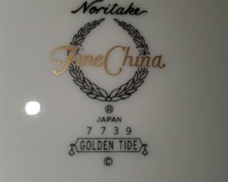 Noritake China, Golden Tide, #7739,  16 place settings, 5pc per setting