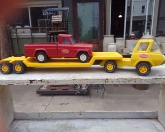 Tonka Low Boy and Jeep Truck. 