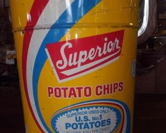 Superior Potatoe Chip Tin. Made in MI. 