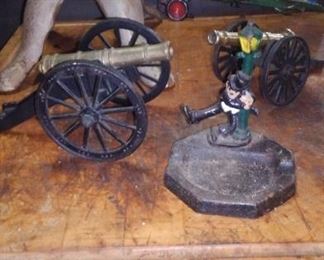 Cast Iron Christmas tree stand.
Miniature Cannons.
Cast Aluminum Airplane. 