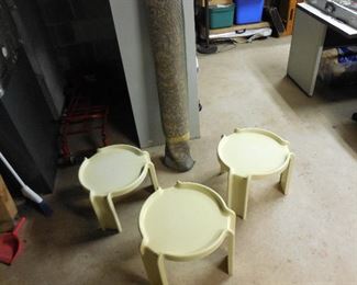 Three Vintage Stacking Kartell Tables (Rug and Dolly also for sale)