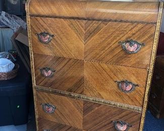 Antique Tall Chest with Shell Handles